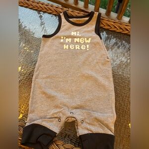 Cat & Jack Gray and Black Infant One-Piece Tank Romper